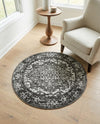 Georgetown Rugs Collection Area Rug - Dupont (Dark Gray) Round Dark Gray  lifestyle 31