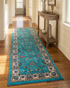 Casablanca Tapestry Collection Area Rug -  Marrakech (Arctic Aqua Blue) Runner Arctic Aqua Blue  lifestyle 38