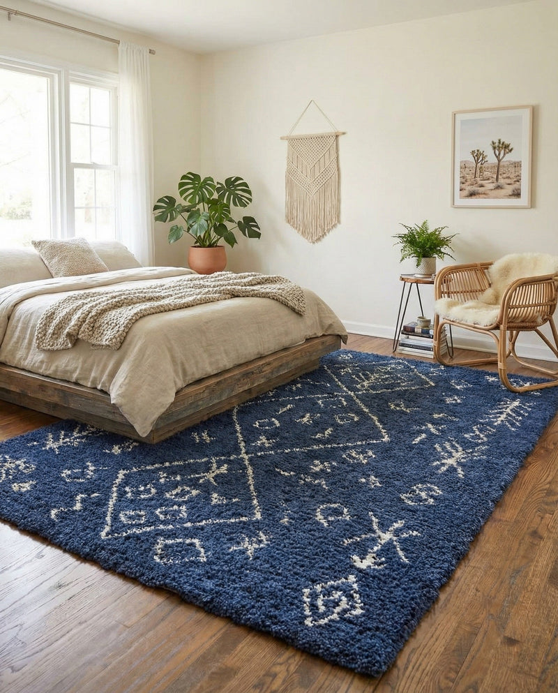 Casablanca Comfort Collection Area Rug - Sahara Rectangle Navy Blue  lifestyle 32