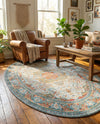 Caribbean Breeze Collection Area Rug -  Floriana Oval Light Blue  lifestyle 76
