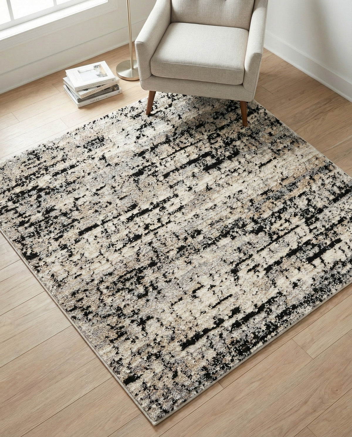 Santa Fe Trails Collection Area Rug -  Chaparral Square Gray  lifestyle 107