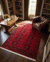 Samarkand Elegance Collection Area Rug -  Fergana Rectangle Red  lifestyle 17