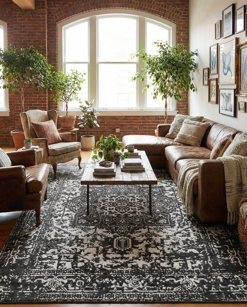 Georgetown Rugs Collection Area Rug - Dupont (Dark Gray) Rectangle Dark Gray  lifestyle 10