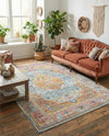 Caribbean Breeze Collection Area Rug -  Vieques Rectangle Light Blue  lifestyle 45