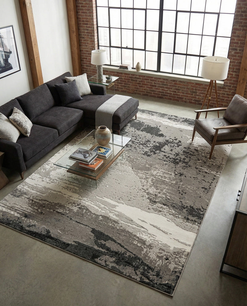 Copenhagen Edge Collection Area Rug - Nyhavn Rectangle Black  lifestyle 24
