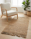 Savannah Jute Collection Area Rug - Seashore Rectangle Natural  lifestyle 36