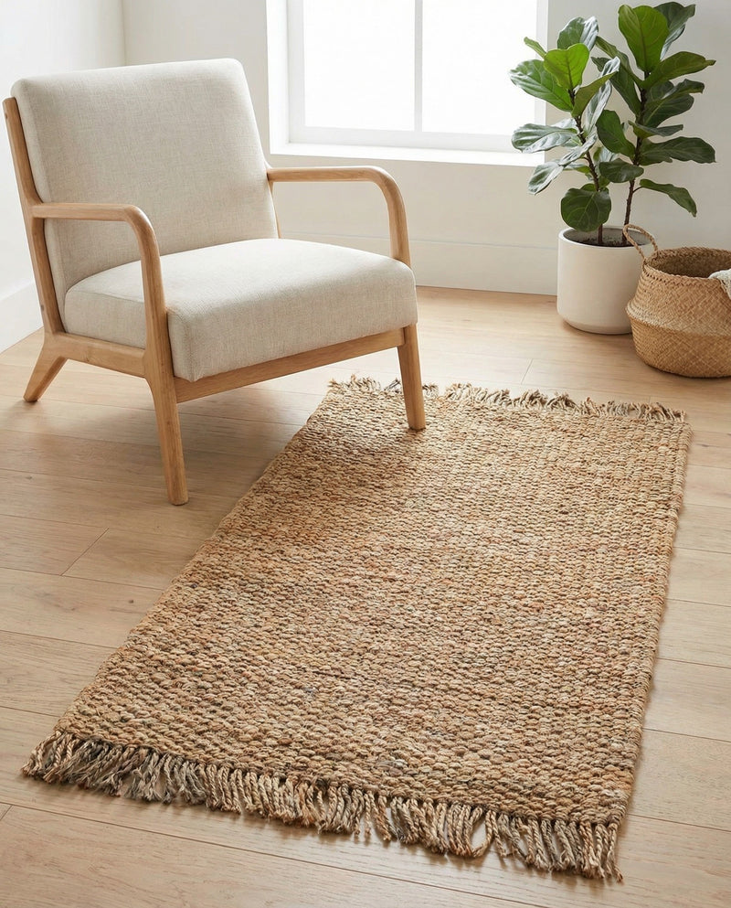Savannah Jute Collection Area Rug - Seashore Rectangle Natural  lifestyle 36