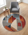 Urban Terrace Collection Area Rug -  Patio Round Multi  lifestyle 67