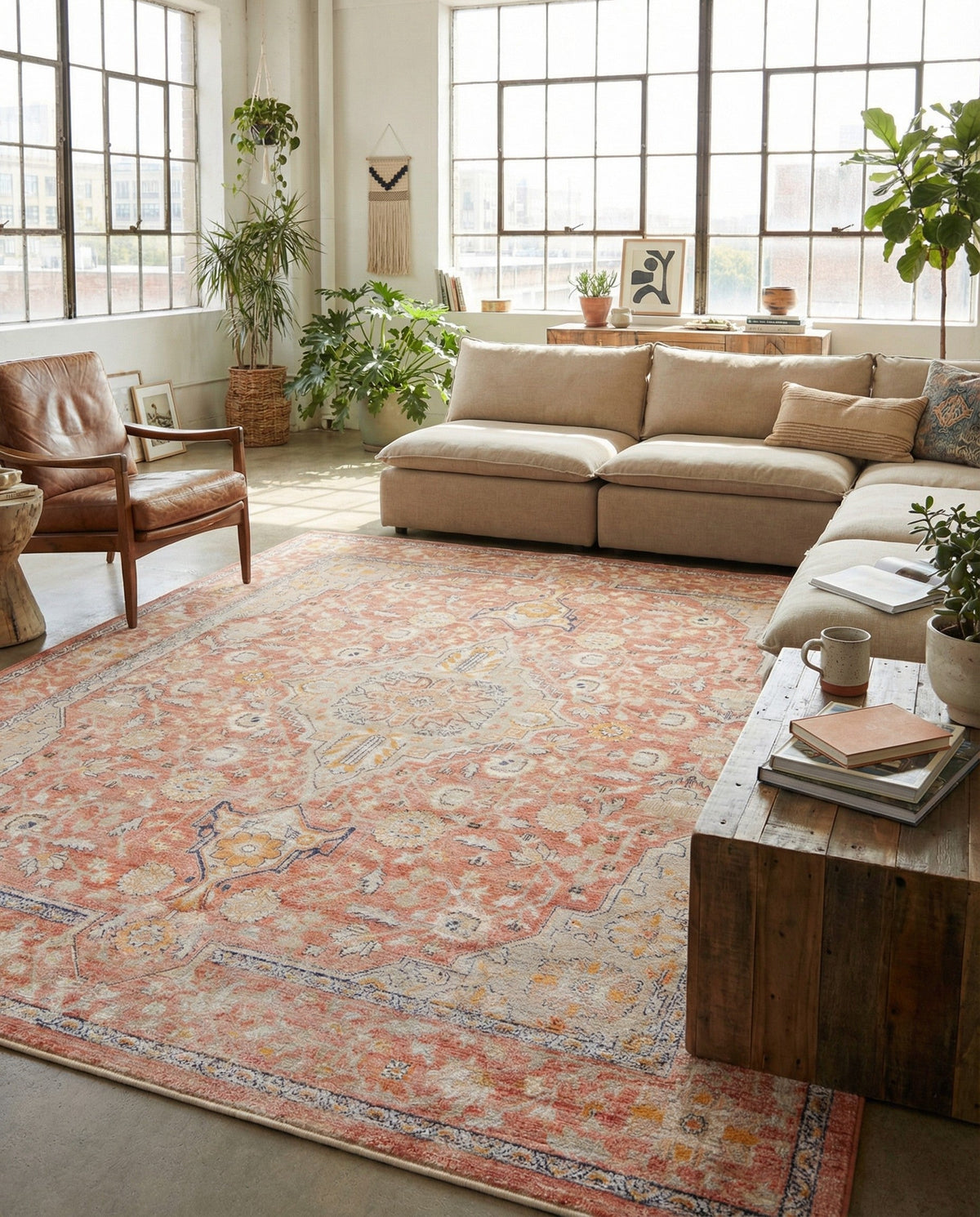 Seville Stripes Collection Area Rug - Cadiz (Brick Red) Rectangle Brick Red  lifestyle 28