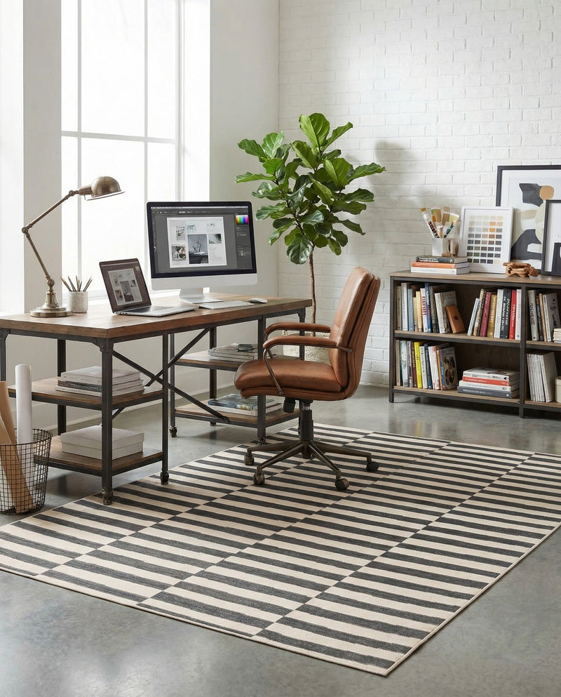 Soho Elegance Collection Area Rug -  Hudson (Dark Gray) Rectangle Dark Gray  lifestyle 16