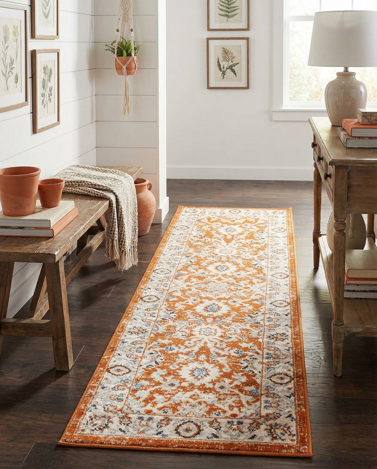 Savannah Elegance Collection Area Rug - Augusta (Rust Red) Runner Rust Red  lifestyle 87