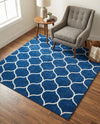 Trellis Mosaic Collection Area Rug -  Pergolatown (Navy Blue) Square Navy Blue  lifestyle 49