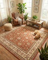 Jaipur Elegance Collection Area Rug -  Nahargarh (Brick Red Light Rose) Square Brick Red Light Rose  lifestyle 27