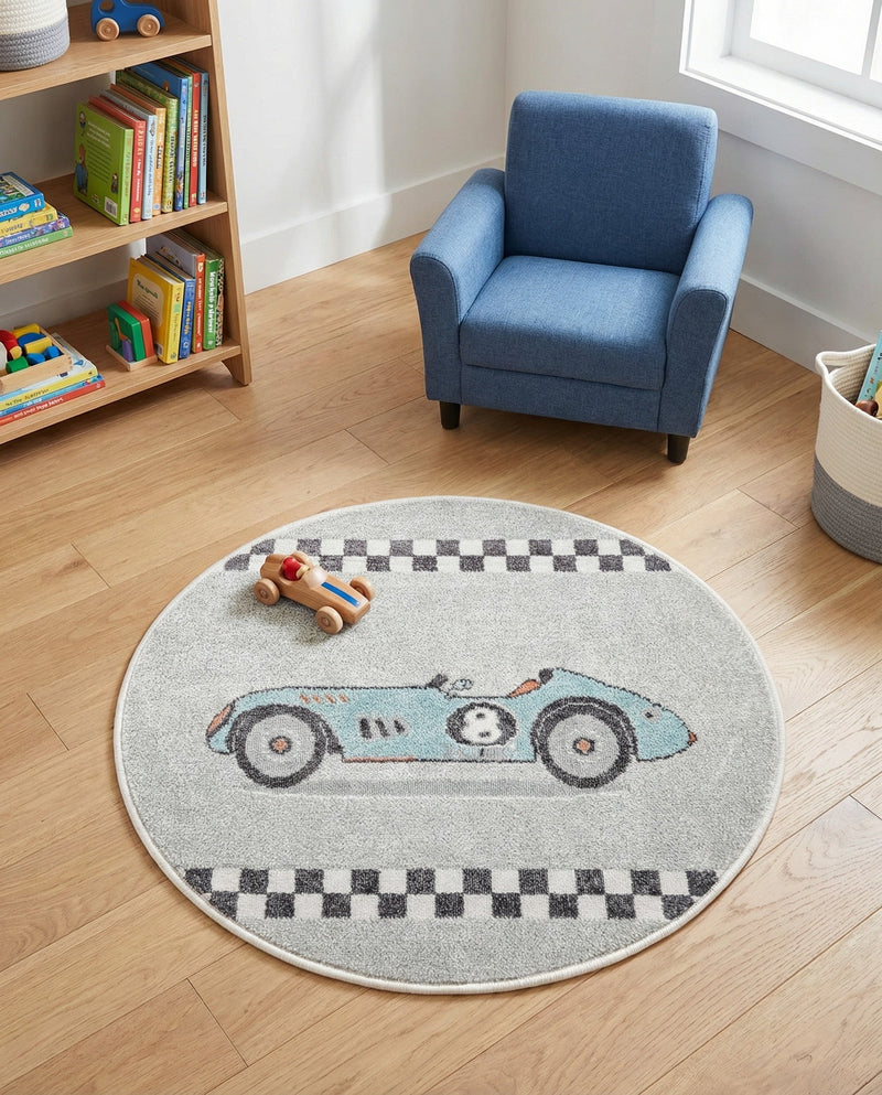 Wonder Tykes Collection Area Rug -  Confetti Round Gray  lifestyle 28