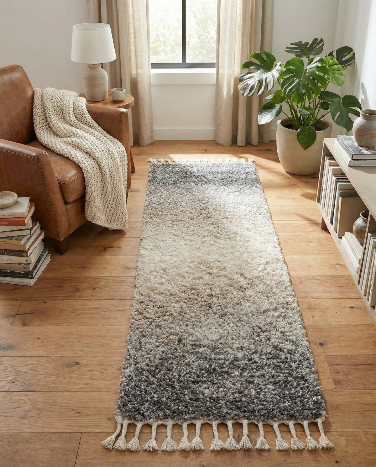 Cozy Cove Shag Collection Area Rug -  Lagoon Runner Gray  lifestyle 77