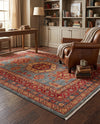 Persian Elegance Collection Area Rug -  Bushehr Rectangle Light Blue  lifestyle 7