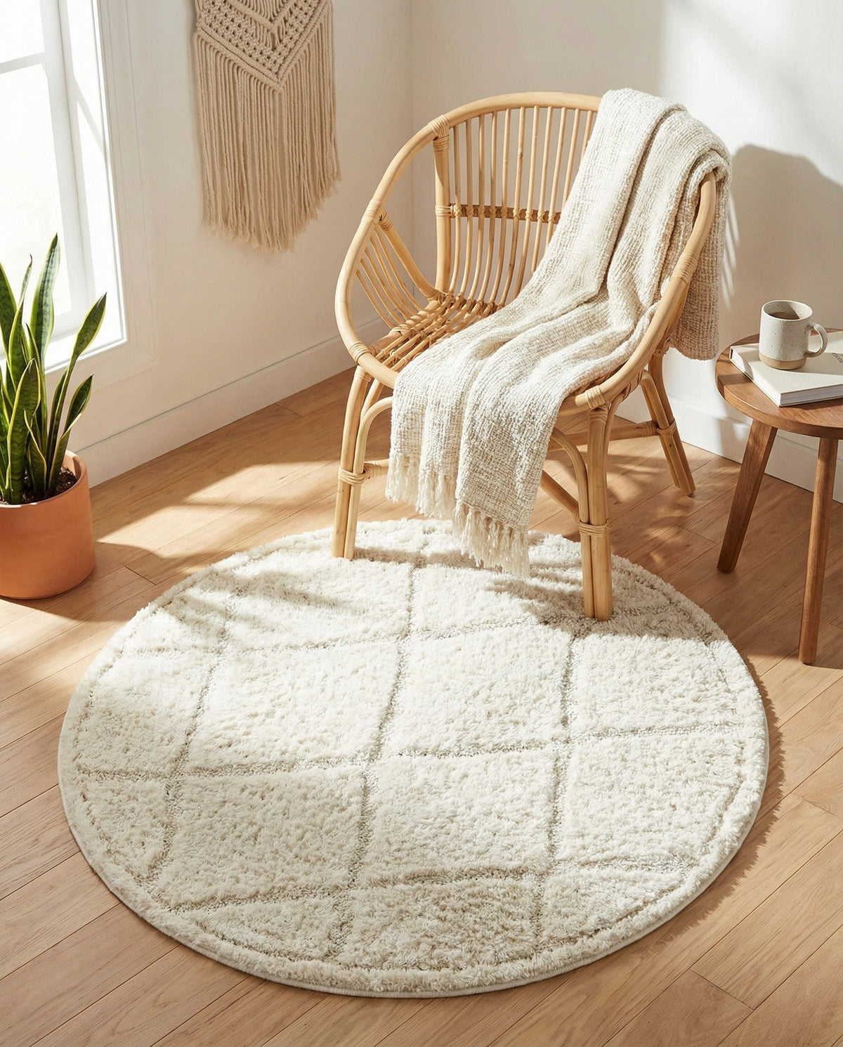 Trellis Haven Collection Area Rug - Havenwood Round Ivory  lifestyle 158