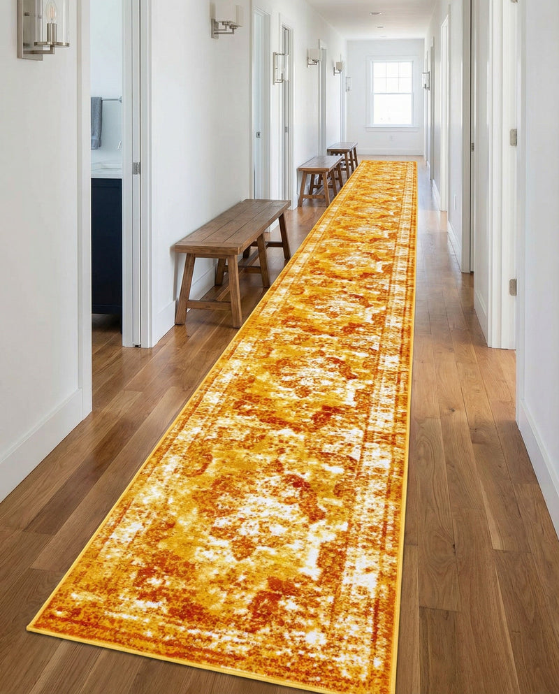 Riviera Elegance Collection Area Rug -  Menton (Orange) Runner Orange  lifestyle 52