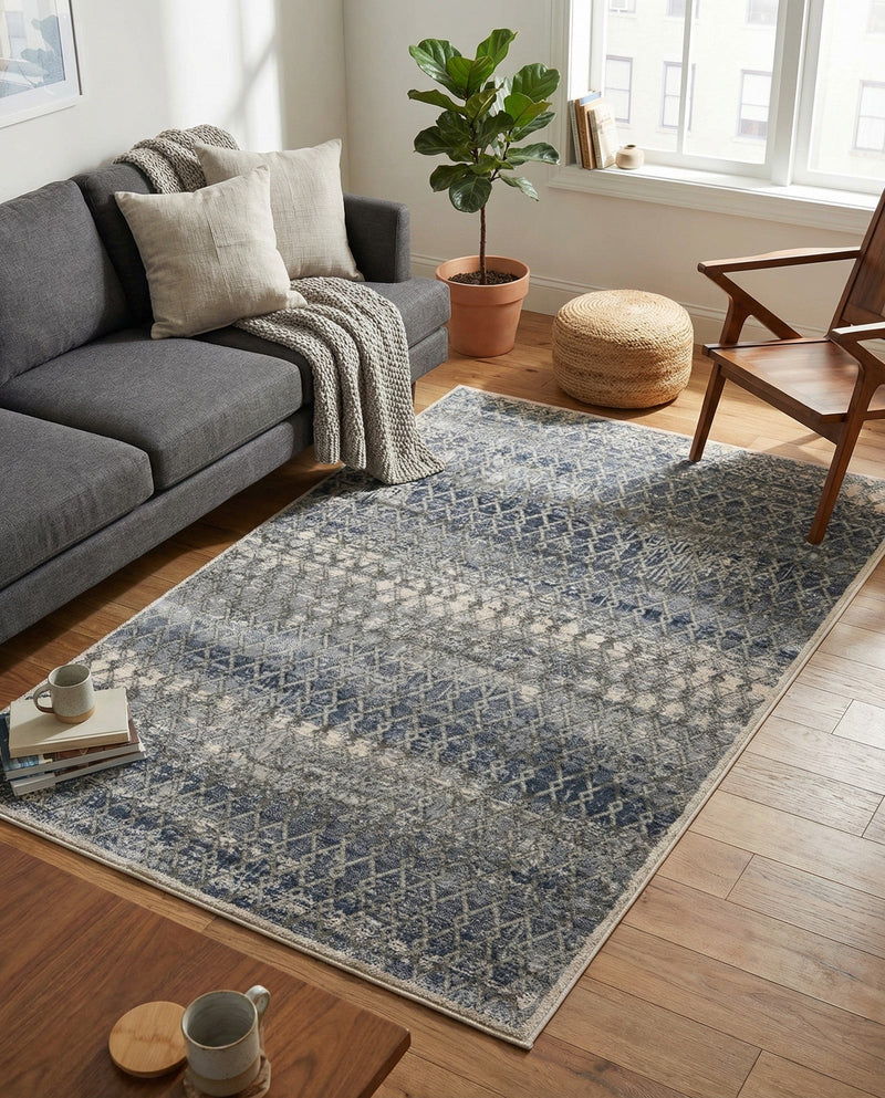 Aegean Elegance Collection Area Rug -  Santorini Rectangle Gray  lifestyle 9