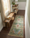 Savannah Soiree Collection Area Rug - Serengeti (Green) Runner Green  lifestyle 42