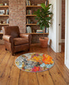 Colorburst Oasis Collection Area Rug -  Spectrum Round Multi  lifestyle 76