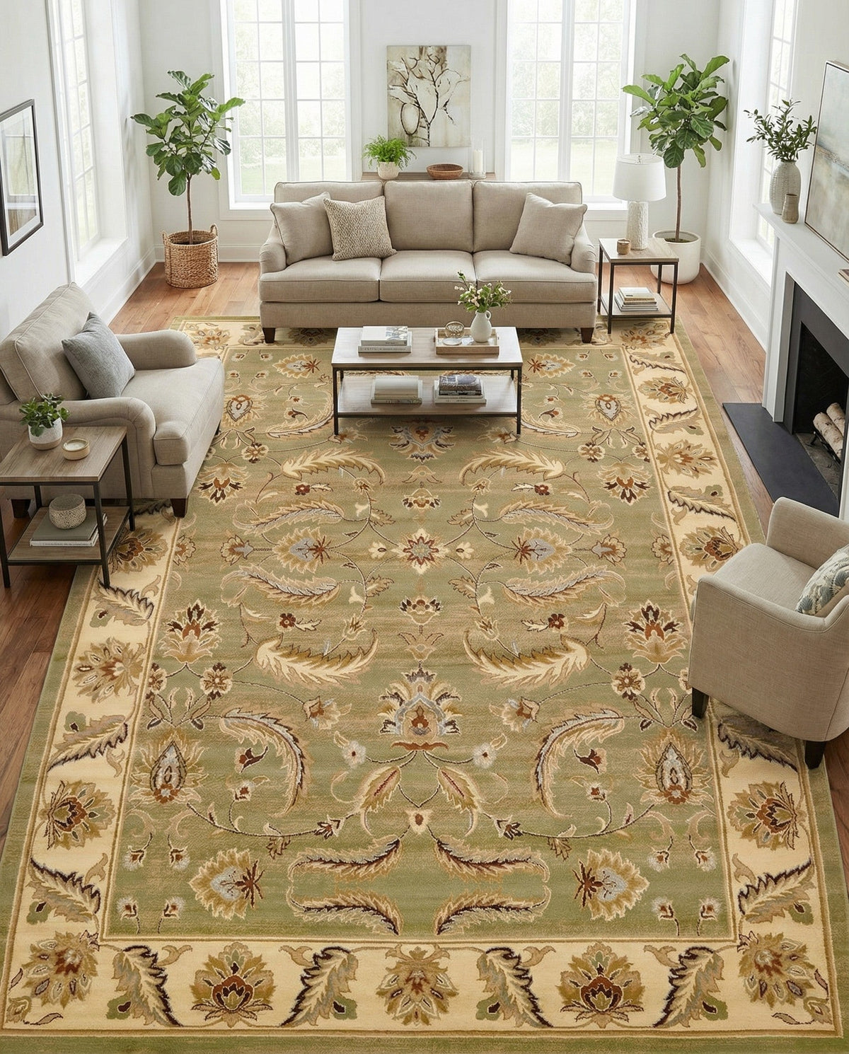 Jaipur Elegance Collection Area Rug -  Lal Rectangle Green  lifestyle 17