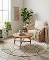 Trellis Mosaic Collection Area Rug - Arborville (Ivory) Round Ivory  lifestyle 40