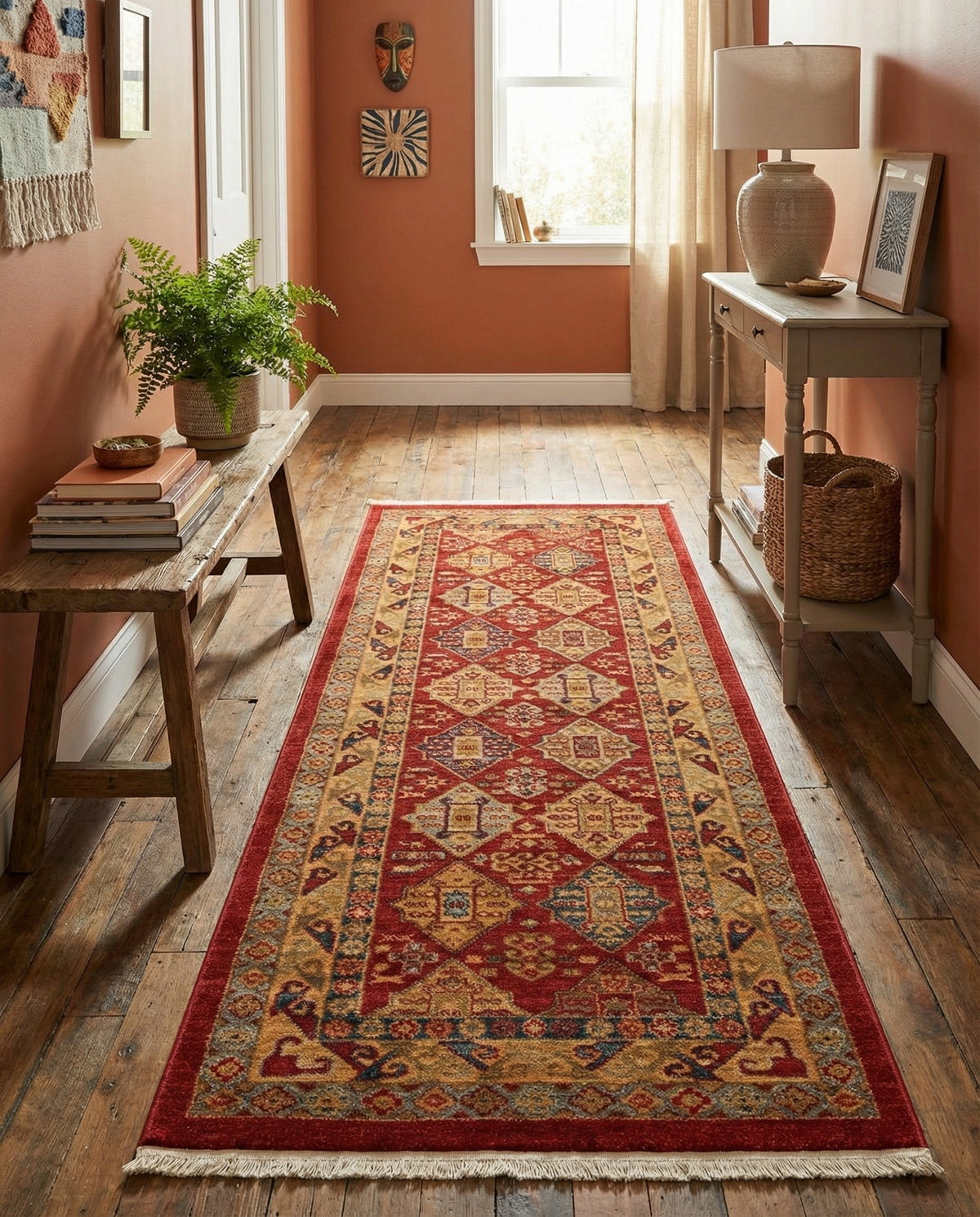 Persian Elegance Collection Area Rug -  Tabriz Runner Red  lifestyle 40