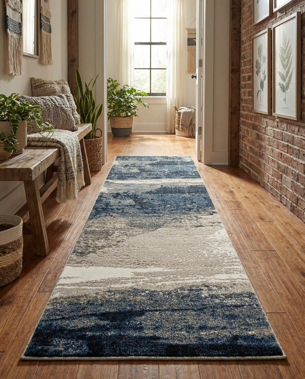 Copenhagen Edge Collection Area Rug - Nyhavn Runner Blue  lifestyle 151