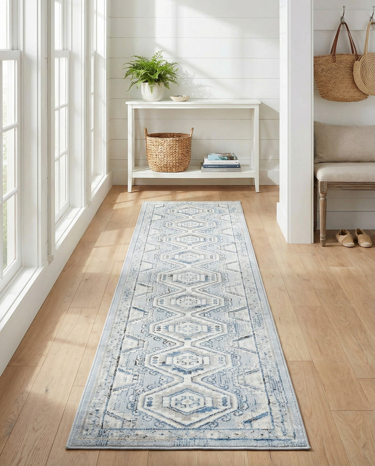 Savannah Elegance Collection Area Rug -  Tybee (Aqua Blue) Runner Aqua Blue  lifestyle 83