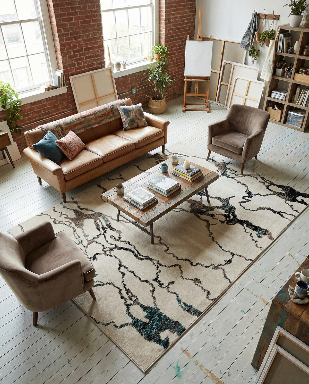 Brighton Terrace Collection Area Rug -  Aldrington Rectangle Ivory  lifestyle 21