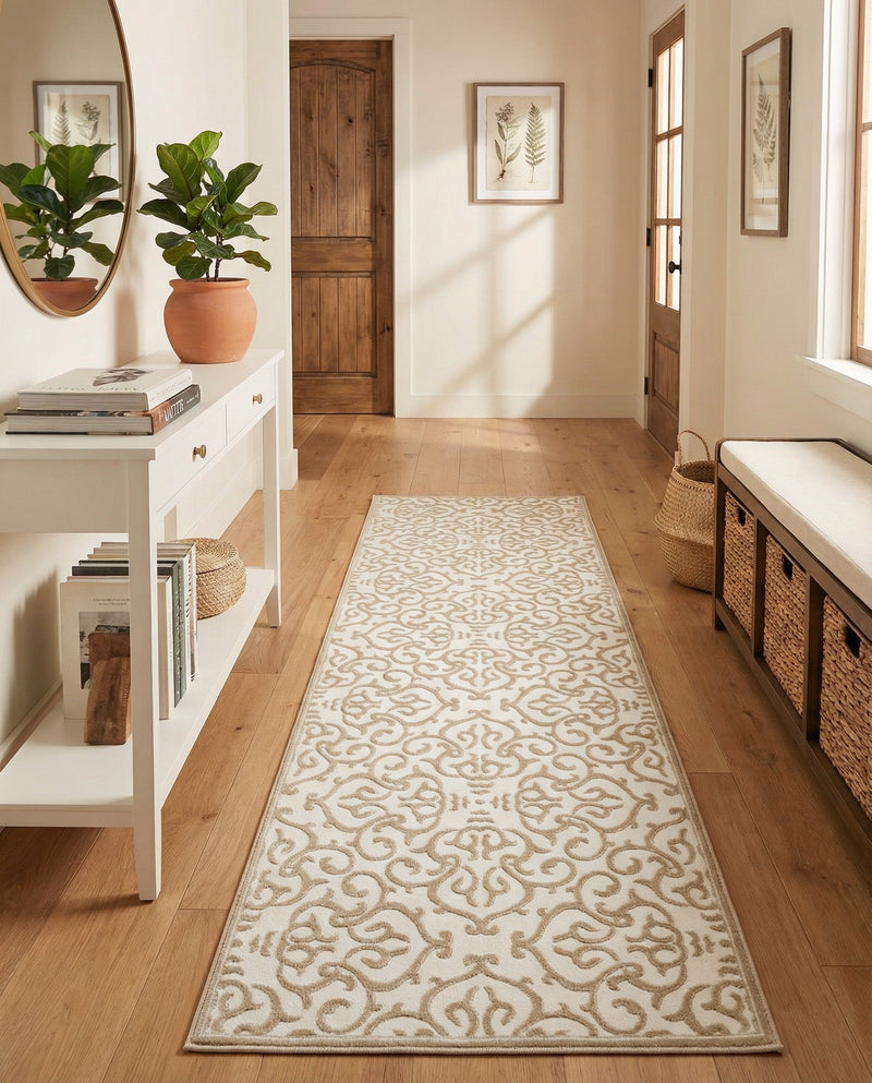 Andes Summit Collection Area Rug -  Pichincha Runner Snow White  lifestyle 55