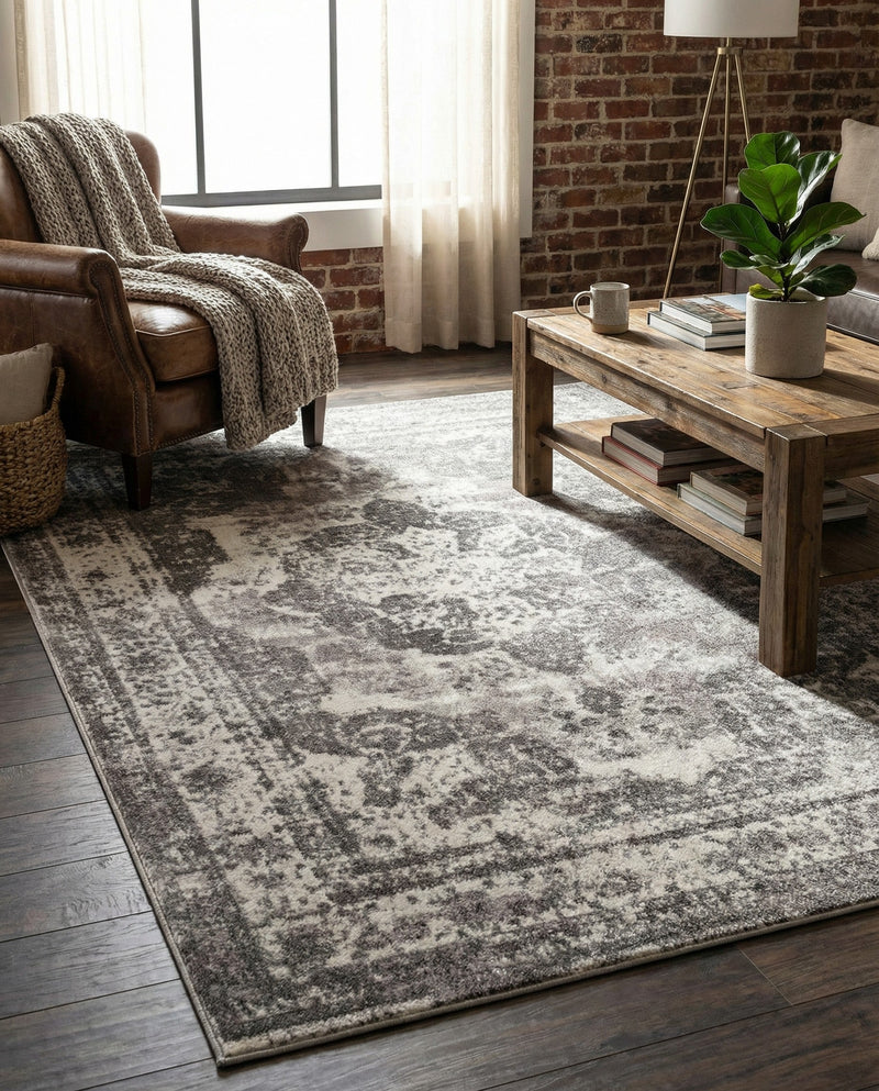 Riviera Elegance Collection Area Rug -  Menton (Gray) Rectangle Gray  lifestyle 23
