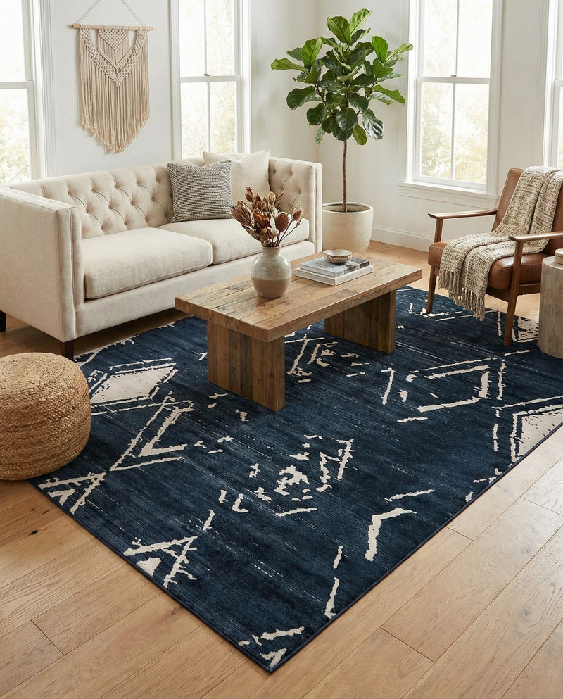 Metro Heights Collection Area Rug -  Madison Rectangle Navy Blue  lifestyle 11