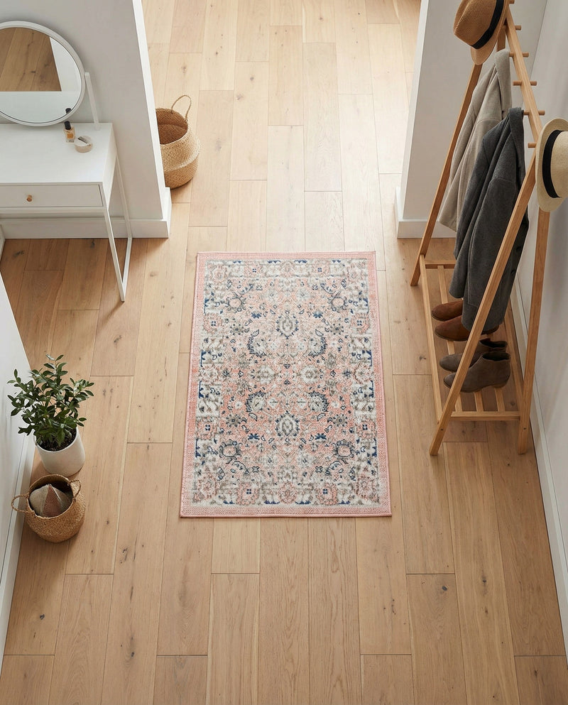 Savannah Series Collection Area Rug -  Beaufort Rectangle Powder Pink  lifestyle 13