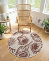 Seaside Haven Rugs Collection Area Rug -  Lighthouse (Ivory Rust Red) Round Ivory Rust Red  lifestyle 56