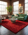Eternal Plush Oasis Collection Area Rug -  Tranquility (Merlot) Rectangle Merlot  lifestyle 12