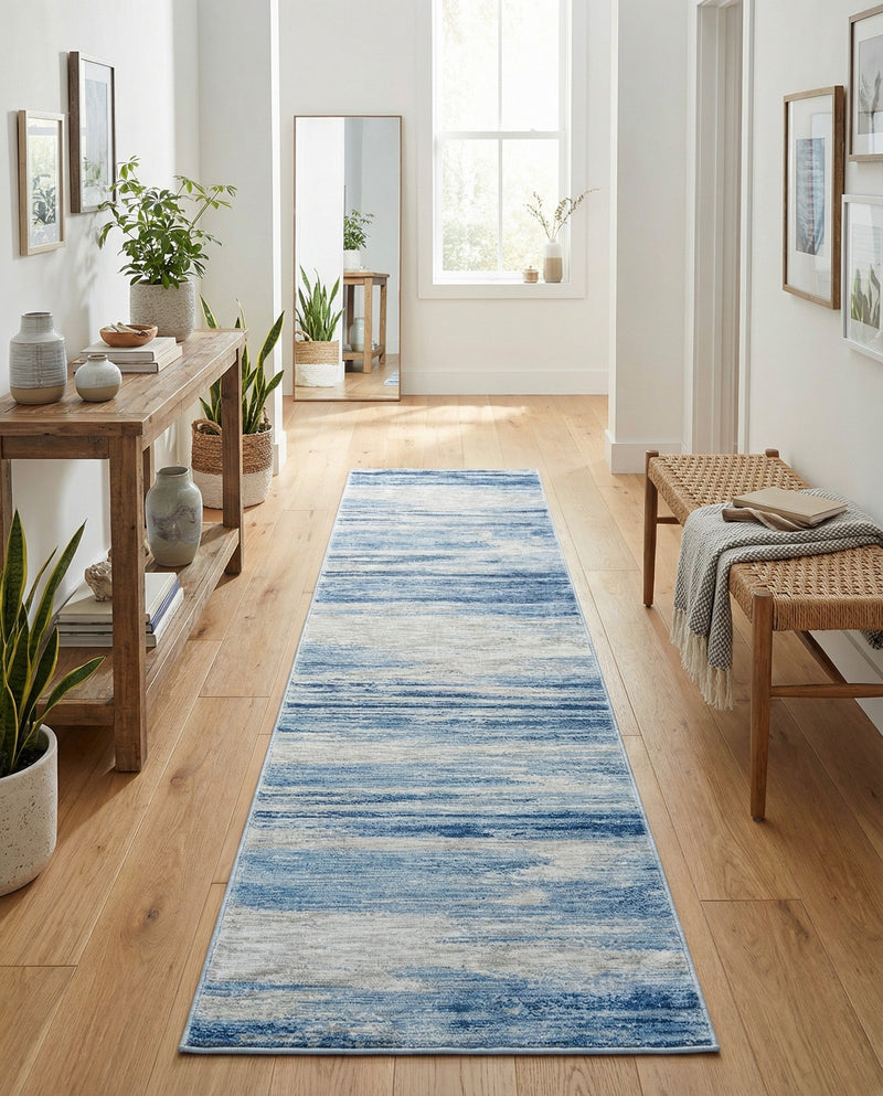 Zagros Shades Collection Area Rug -  Sepidan Runner Blue Ivory  lifestyle 33