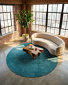 Soho Elegance Collection Area Rug - Chelsea (Turquoise) Round Turquoise  lifestyle 55