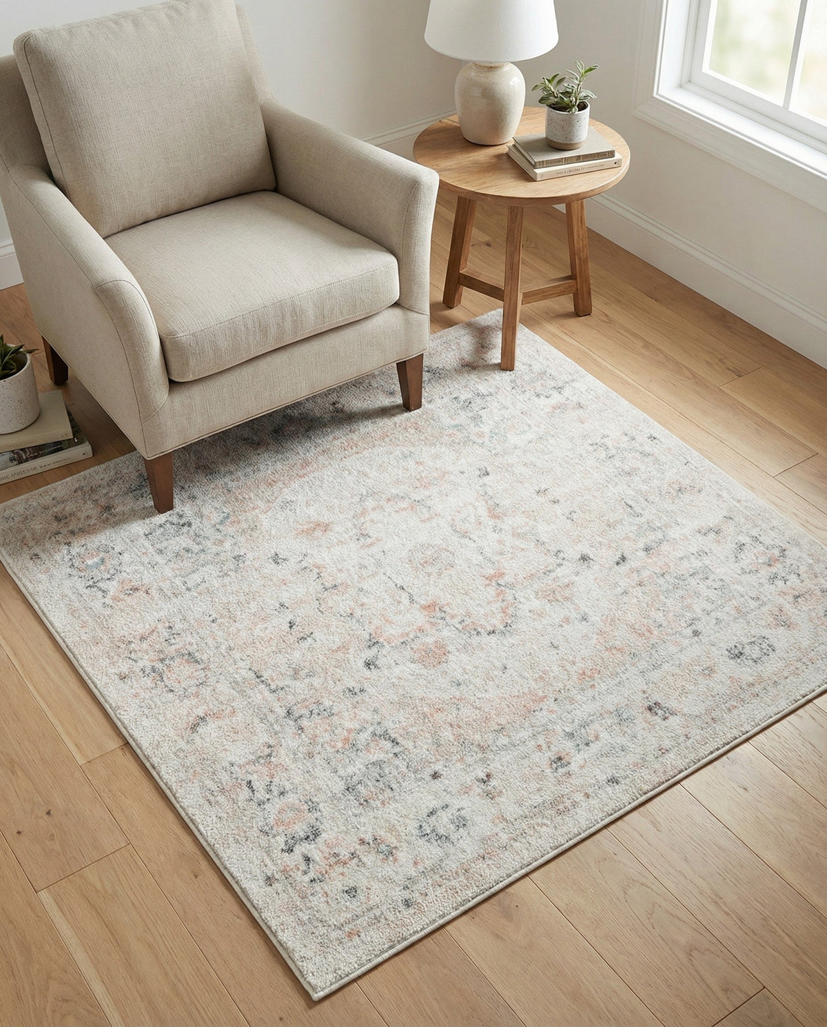 Parisian Elegance Collection Area Rug - Versailles (Ivory) Square Ivory  lifestyle 112