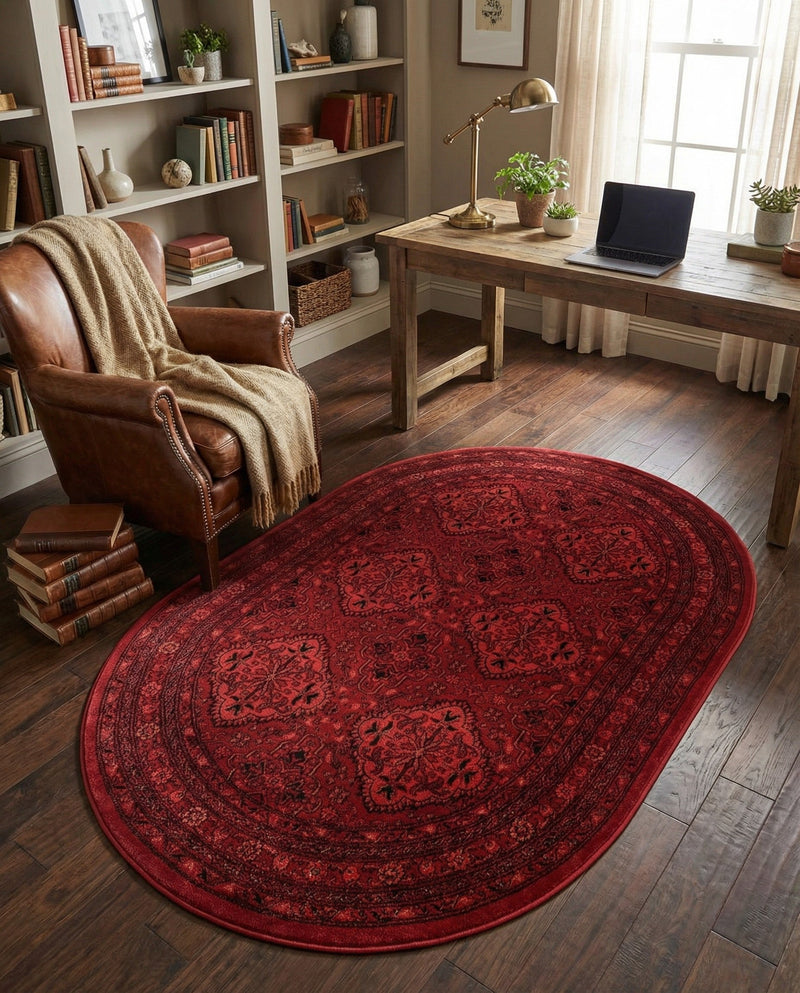 Samarkand Elegance Collection Area Rug -  Samanid Oval Red  lifestyle 61