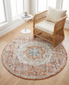 Coastal Haven Collection Area Rug - Seabreeze (Red) Round Red  lifestyle 34