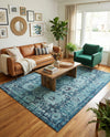 Chateau Elegance Collection Area Rug -  Louvre Rectangle Blue  lifestyle 18