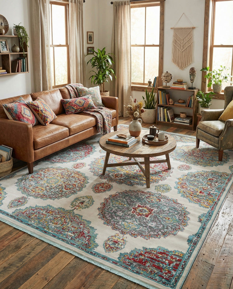 Arcadia Rugs Collection Area Rug -  Atlantis (Cream) Rectangle Cream  lifestyle 6