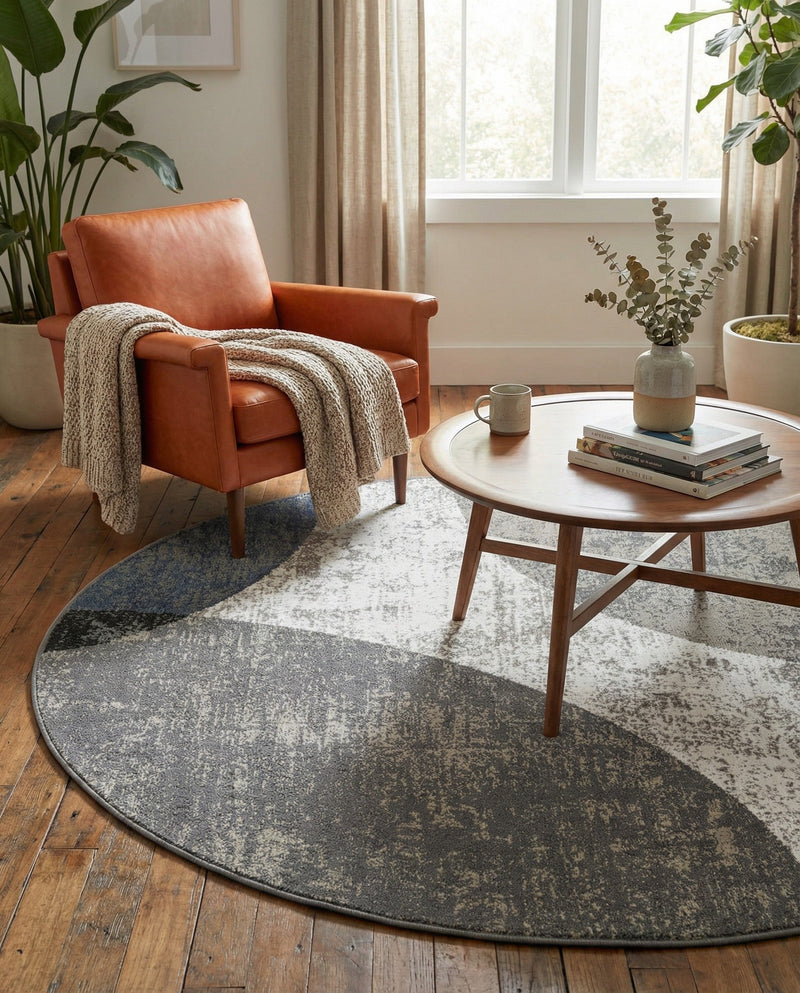 Copenhagen Edge Collection Area Rug -  Amager Round Multi  lifestyle 58