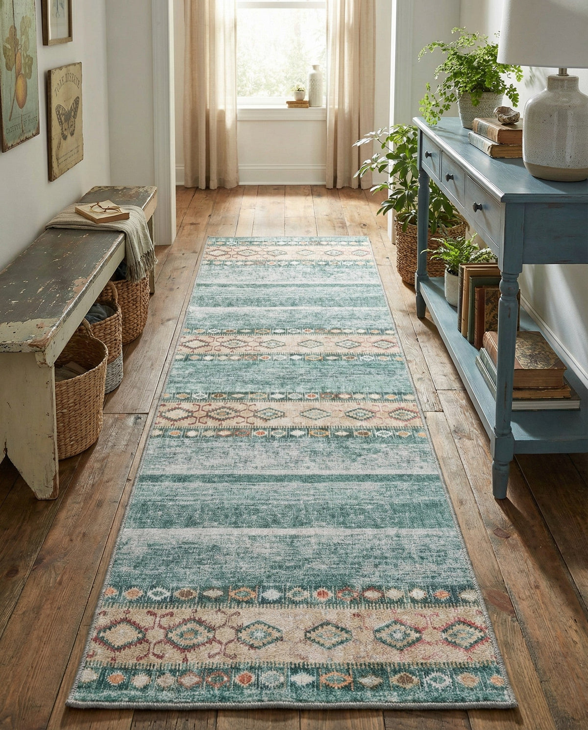 Heritage Elegance Collection Area Rug -  Edinburgh Runner Green  lifestyle 86