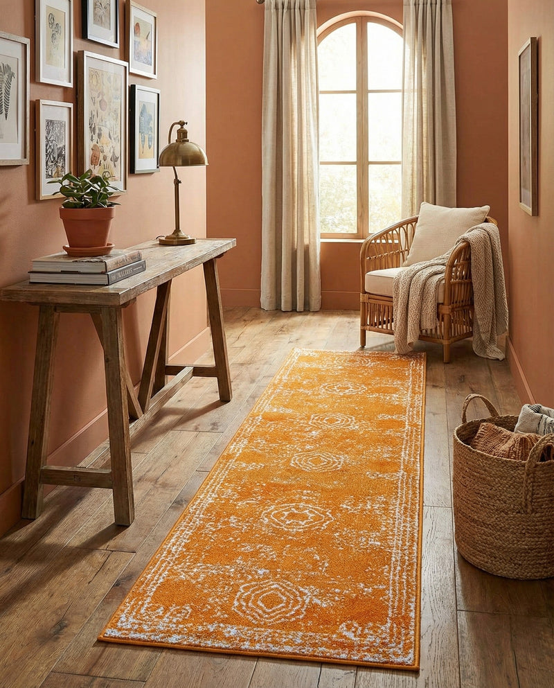 Dover Terrace Collection Area Rug -  Lagoon (Orange) Runner Orange  lifestyle 66