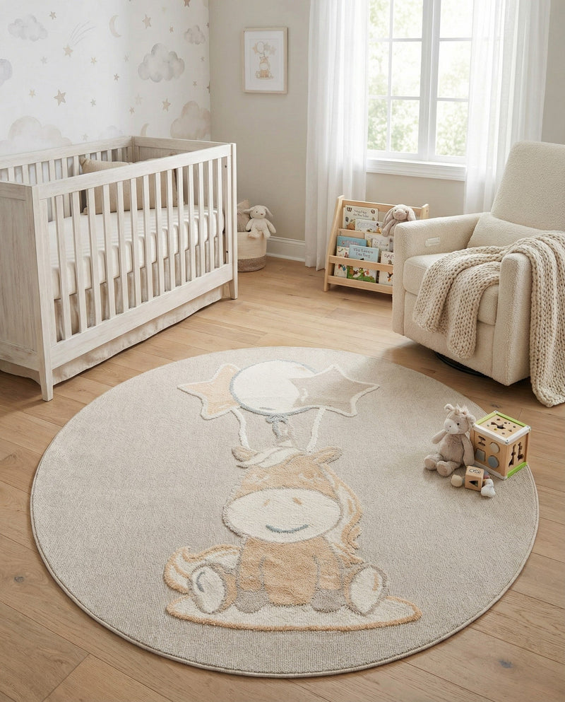 Wonder Tykes Collection Area Rug - Enchanted Round Peach Blossom  lifestyle 50