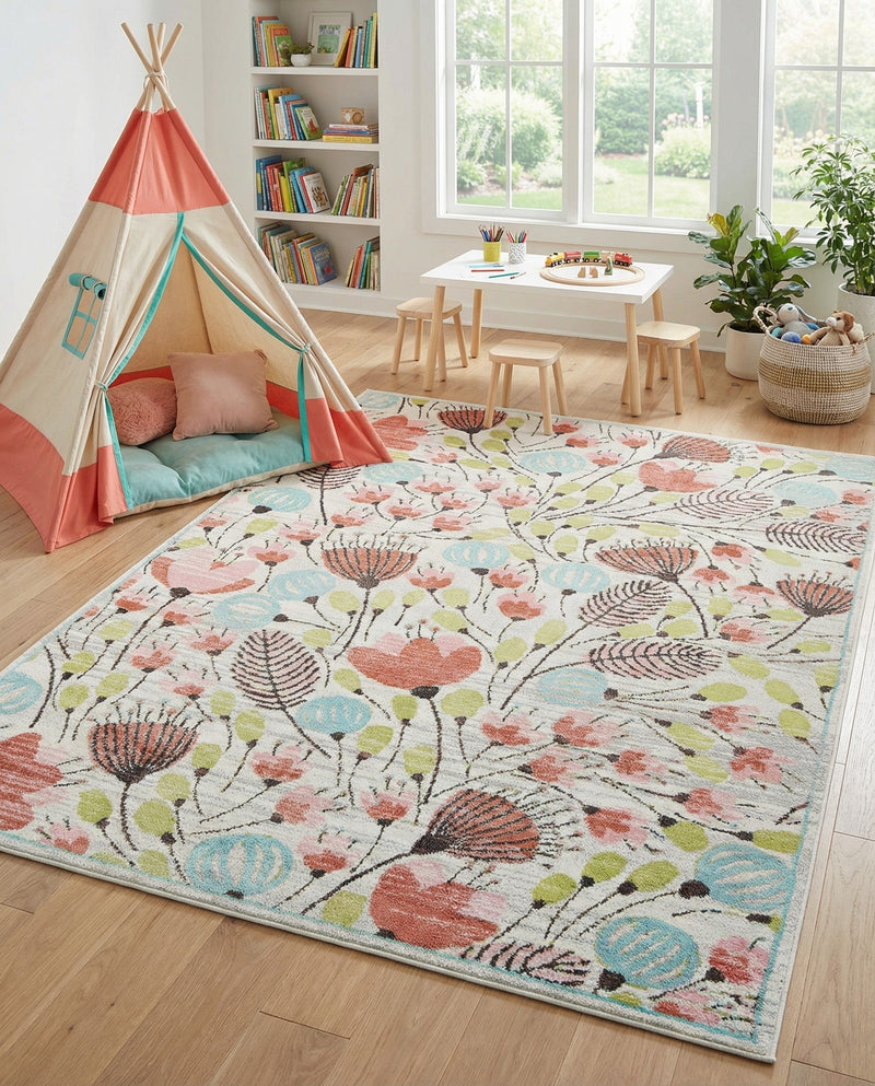 Wonder Tykes Collection Area Rug -  Fantasy Rectangle Ivory  lifestyle 21