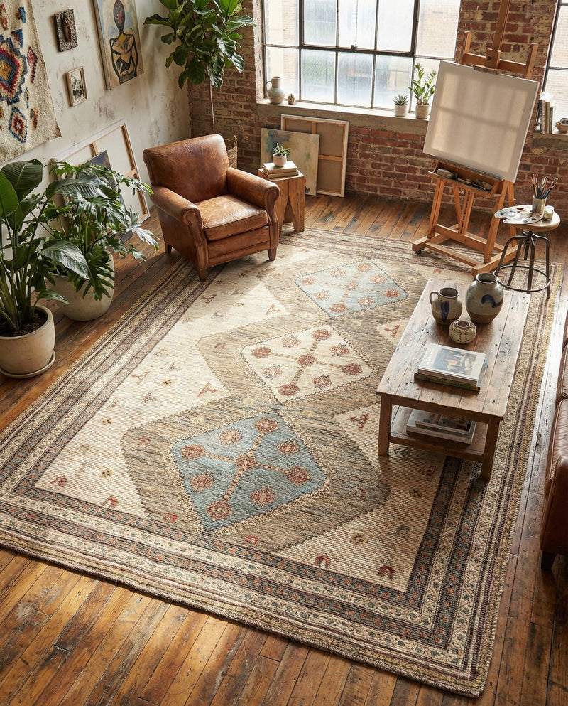 Savannah Threads Collection Area Rug -  Pampas Rectangle Beige  lifestyle 18